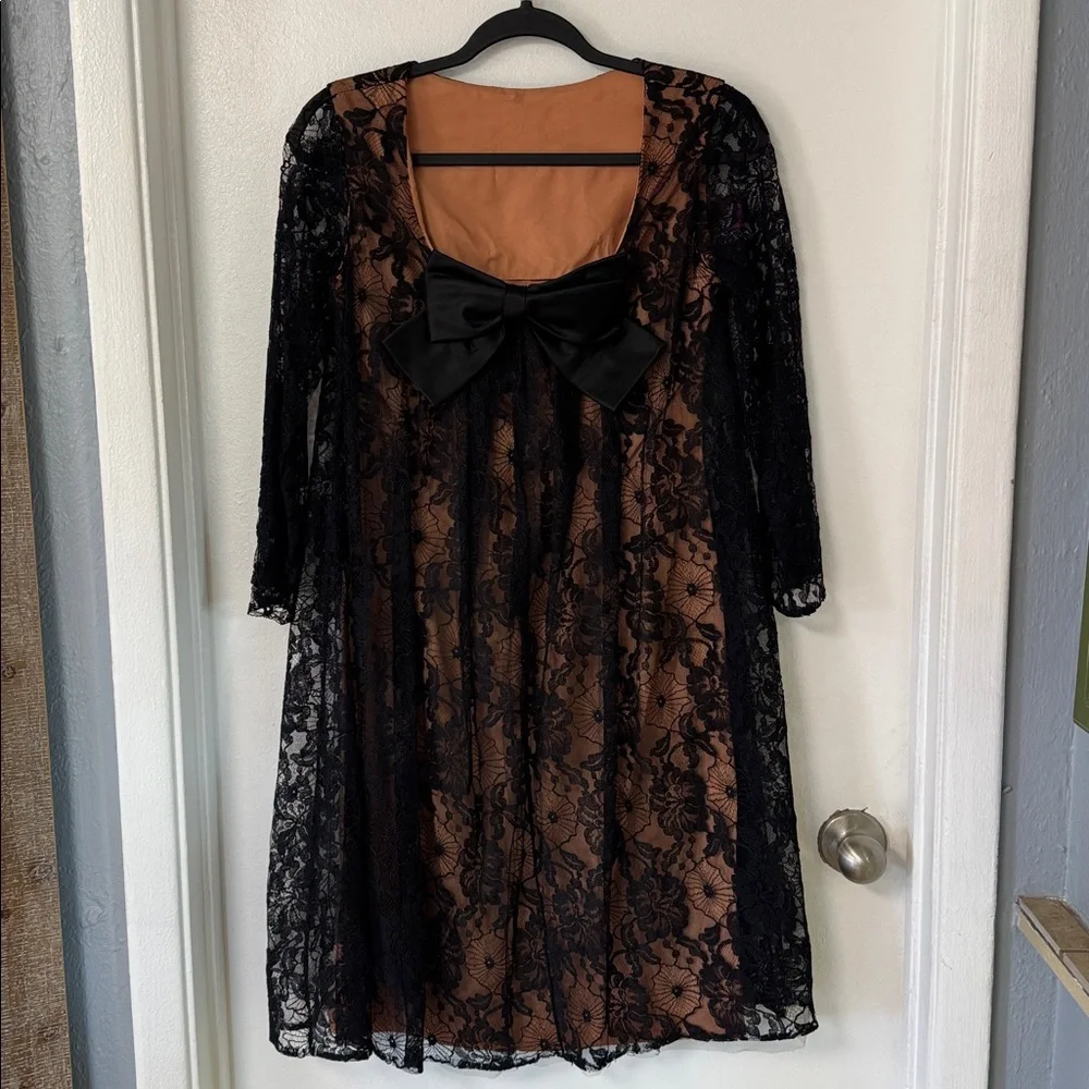 60s Eyelet Cocktail Dress - Picture 1 of 9